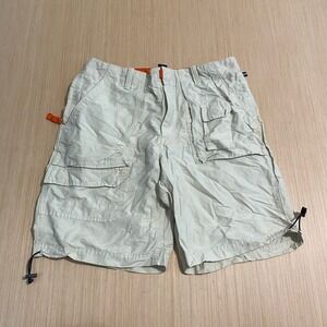 Gap Mens Cargo Shorts 32 Off White Beige Orange Trim Utility Gorpcore Techwear